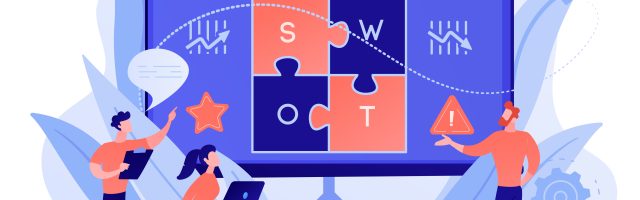 SWOT analysis concept vector illustration.