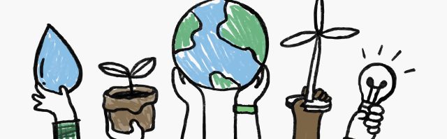 Environment doodle vector, renewable energy concept ecoamigable